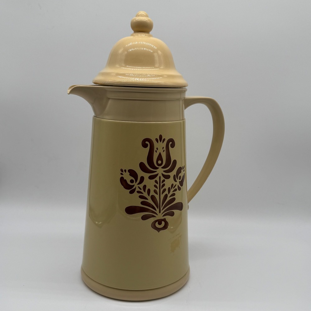 Vintage Pfaltzgraff Village Insulated Thermal Carafe Coffee Thermos Pitcher USA